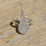 Natural Agate Druzy 925 Ring