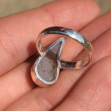 Natural Agate Druzy 925 Ring