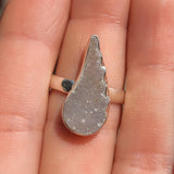 Natural Agate Druzy 925 Ring