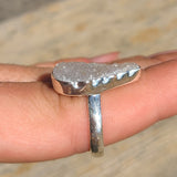 Natural Agate Druzy 925 Ring