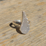 Natural Agate Druzy 925 Ring