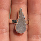 Natural Agate Druzy 925 Ring