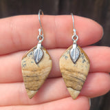 Natural Picture Jasper 925 Earrings