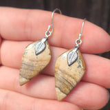 Natural Picture Jasper 925 Earrings