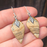 Natural Picture Jasper 925 Earrings