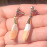 Owl - Orange Scolecite - India & Garnet 925 Stud Earrings