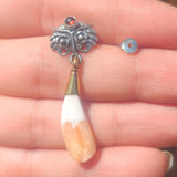 Owl - Orange Scolecite - India & Garnet 925 Stud Earrings