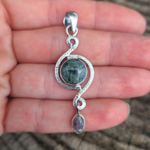 Star Galaxy Jasper & Herkimer Diamond 925 Pendant