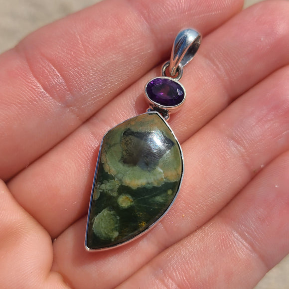 Ocean Jasper - Madagascar & Amethyst 925 Pendant