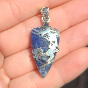 Crescent Moon - Sodalite - Minais Gerais - Brazil 925 Pendant