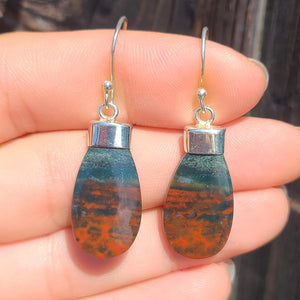 Natural Bloodstone - India 925 Earrings