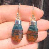 Natural Bloodstone - India 925 Earrings