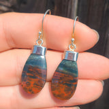 Natural Bloodstone - India 925 Earrings