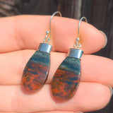 Natural Bloodstone - India 925 Earrings