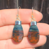 Natural Bloodstone - India 925 Earrings
