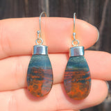 Natural Bloodstone - India 925 Earrings