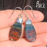 Natural Bloodstone - India 925 Earrings