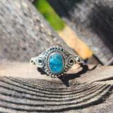 Neon Blue Apatite (Rough) - Madagascar 925 Ring