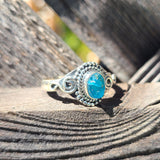 Neon Blue Apatite (Rough) - Madagascar 925 Ring