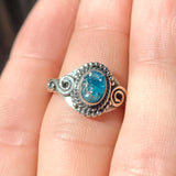 Neon Blue Apatite (Rough) - Madagascar 925 Ring