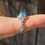 Neon Blue Apatite (Rough) - Madagascar 925 Ring