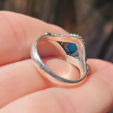 Neon Blue Apatite (Rough) - Madagascar 925 Ring