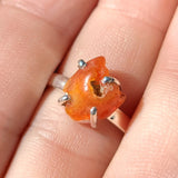 Rough Mexican Fire Opal 925 Ring