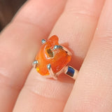 Rough Mexican Fire Opal 925 Ring