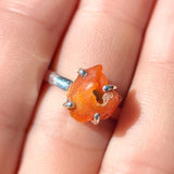 Rough Mexican Fire Opal 925 Ring
