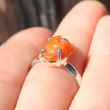 Rough Mexican Fire Opal 925 Ring