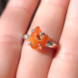Rough Mexican Fire Opal 925 Ring
