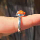 Rough Mexican Fire Opal 925 Ring