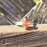 Natural Mandarin Citrine (Rough) 925 Ring