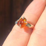 Natural Mandarin Citrine (Rough) 925 Ring