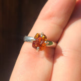 Natural Mandarin Citrine (Rough) 925 Ring