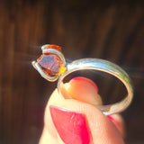 Natural Mandarin Citrine (Rough) 925 Ring