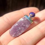 Purple Lepidolite & Copper Purple Turquoise 925 Pendant