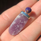 Purple Lepidolite & Copper Purple Turquoise 925 Pendant