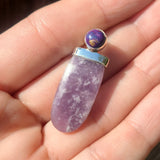 Purple Lepidolite & Copper Purple Turquoise 925 Pendant