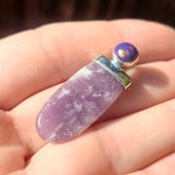 Purple Lepidolite & Copper Purple Turquoise 925 Pendant