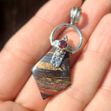 Red Tiger Eye & Garnet 925 Pendant