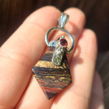 Red Tiger Eye & Garnet 925 Pendant