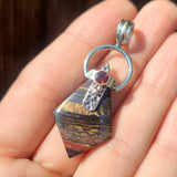 Red Tiger Eye & Garnet 925 Pendant