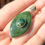 Serpentine & Green Fuchsite 925 Pendant