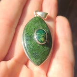 Serpentine & Green Fuchsite 925 Pendant
