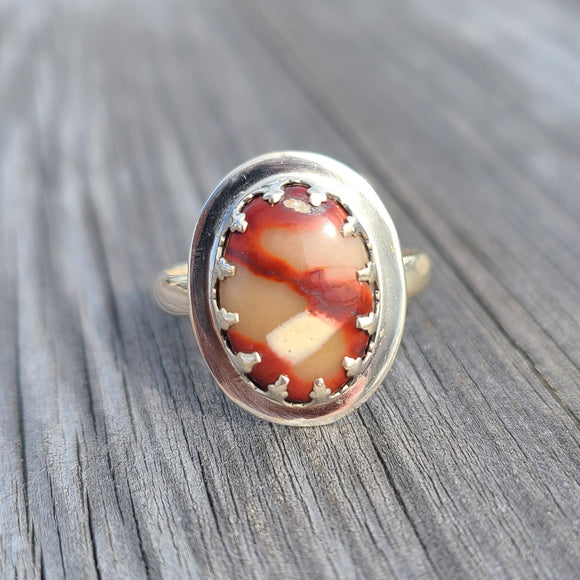 Red Mookaite 925 Ring