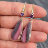 Rhodonite & Amethyst 925 Earrings