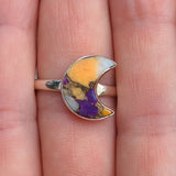 Moon - Spiny Oyster & Arizona Turquoise 925 Ring