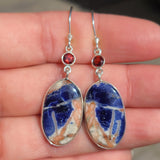 Orange Sodalite & Garnet 925 Earrings