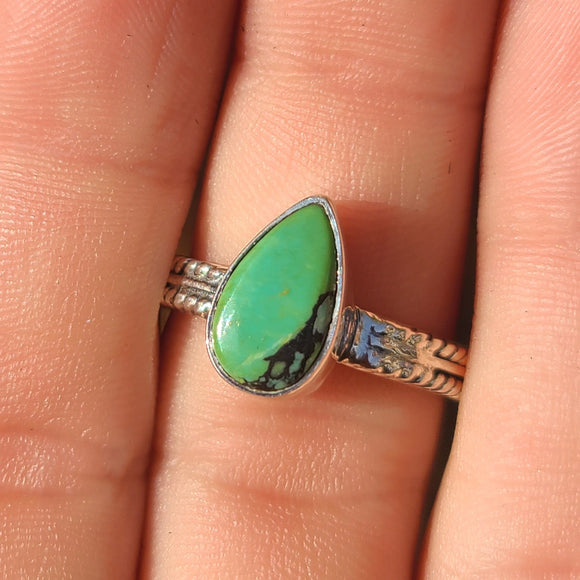 Lucky Charm Tibetan Turquoise 925 Ring